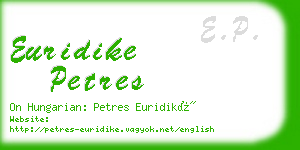 euridike petres business card